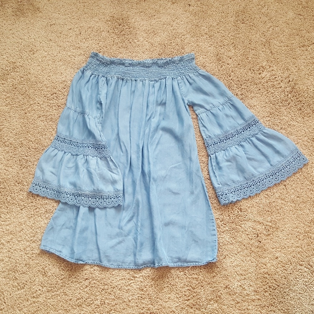 Rue 21, shoulders off summer denim dress.